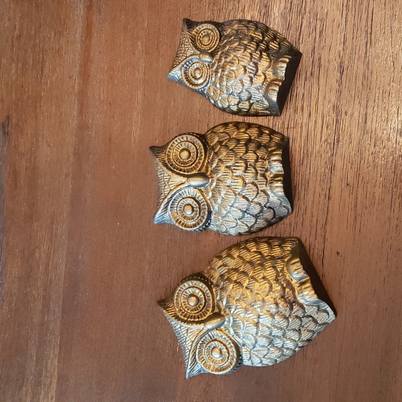 Owl Wall Hanging Vintage Brass Decor - Picture 1 of 12